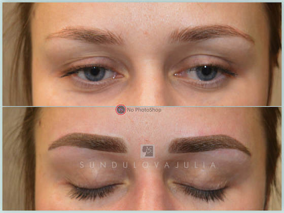 Permanent makeup Eyebrows и Век от Юлии Сундуловой. Теневая растушевка|Long-Time-Liner