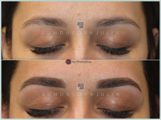 Permanent makeup Eyebrows от Юлии Сундуловой. Теневая растушевка|Long-Time-Liner