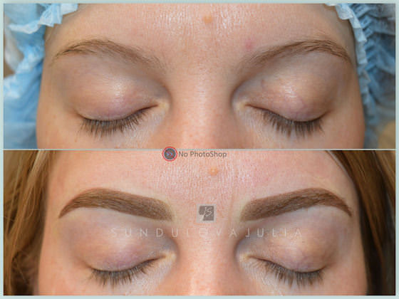 Permanent makeup Eyebrows от Юлии Сундуловой. Теневая растушевка|Long-Time-Liner